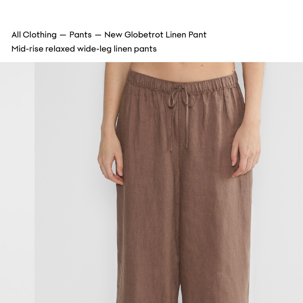 Little Moon Wide-Leg Linen Pants in Brown